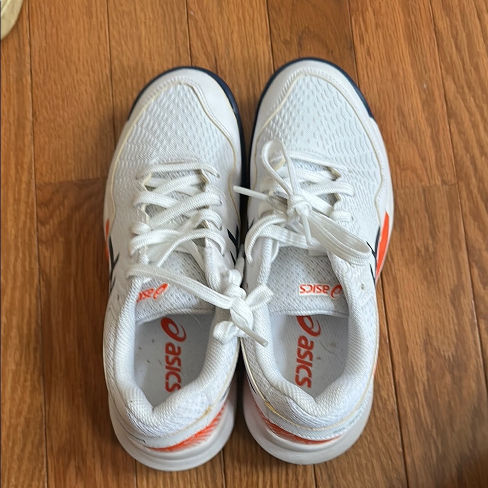 Asics White and Orange Athletic Shoes